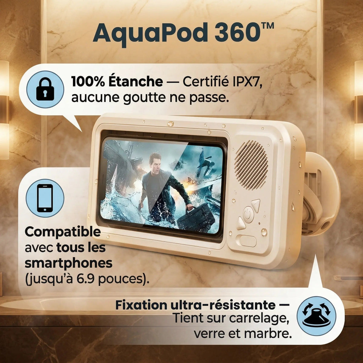AquaPod 360™ – L'Enceinte 100% étanche